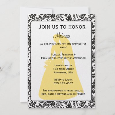 Black White and Yellow bridal shower invitation by ClickableParty