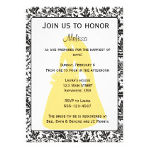 Black, White and Yellow bridal shower invitation invitations