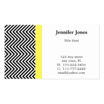 Black, White, and Yellow Chevron Business Card business cards