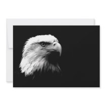 Black & White Bald American Eagle Invitation