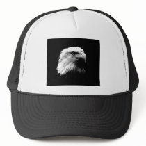 Black & White Bald Eagle Mesh Hat