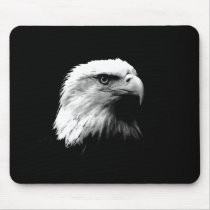 Black & White Bald Eagle Mouse Pad