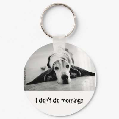 Black & White Basset Hound Keychain