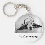 Black & White Basset Hound Keychain