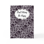 Black & White Be Happy Smiley Faces Card