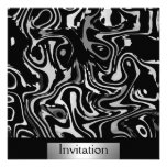 Black White Birthday Party Invitation