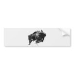 Black &amp; White Bison / Buffalo Bumper Sticker