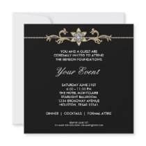 Black White Black Tie Corporate Party Invitations