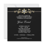 Black White Black Tie Corporate Party Invitations