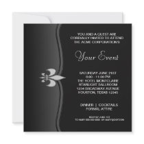 Black White Black Tie Corporate Party Personalized Announcements