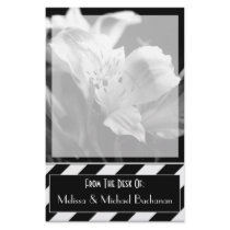 Black & White Blank Iris Personalized Stationery