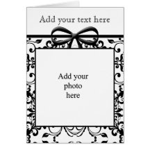 Black & White Bow Personalised Card