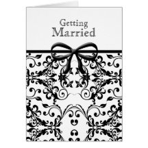 Black & White Bow Wedding Card