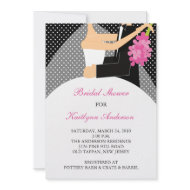 Black & White Bride Bridal Shower Invitation invitation