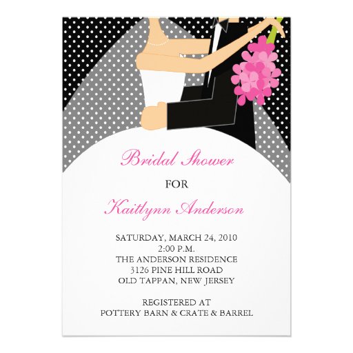 Black & White Bride Bridal Shower Invitation