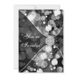 Black White Bubbles Party Invitation Template