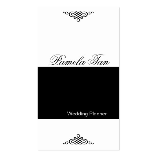 Black White Business Card BW 10 Wedding Planner (front side)
