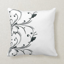 Black White butterfly Scroll American MoJo Pillows