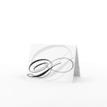 Black & White Calligraphy Initial D Monogram Cards