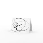 Black & White Calligraphy Initial K Monogram Cards