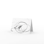 Black & White Calligraphy Initial M Monogram Cards