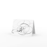 Black & White Calligraphy Initial R Monogram Cards