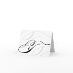 Black & White Calligraphy Initial T Monogram Cards