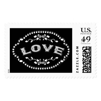 Black & White Cameo Love Floral Postage by juliea2010 at Zazzle
