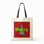 Black &amp; White Candy Canes Canvas Bags