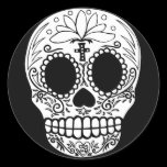 Black/White Candy Skull Stickers