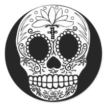 Black/White Candy Skull stickers by jupiterkitten Black/White Candy Skull stickers