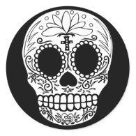 Black/White Candy Skull Stickers