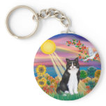 Black & White Cat - Autumn Sun Key Chains