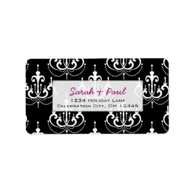 Black &amp; White Chandeilers Return Address Label