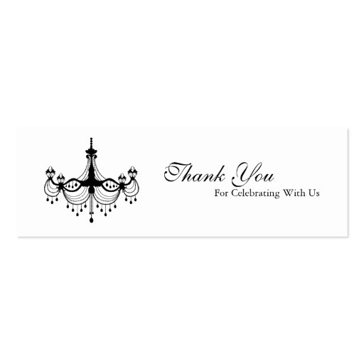 Black & White Chandelier Favour Tag Business Card Templates (front side)