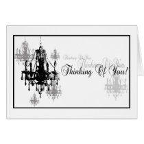 Black & White Chandelier Flourish cards