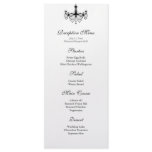Black &amp; White Chandelier Reception Menu Custom Rack Cards