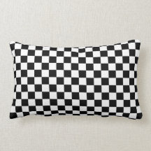 Black & White Checkerboard Background Pillow
