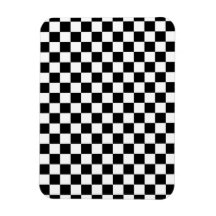 Black & White Checkerboard Background Vinyl Magnets