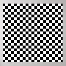 Black & White Checkerboard Background Print