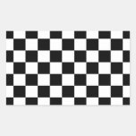 Black & White Checkerboard Background Rectangular Sticker