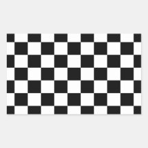 Black & White Checkerboard Background Rectangular Sticker