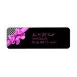 Black & White Checkerboard Pink Bow Set labels