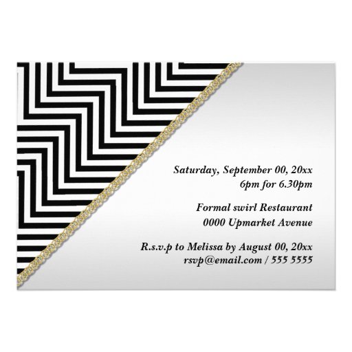 Black white chevron engagement anniversary CUSTOM Announcement