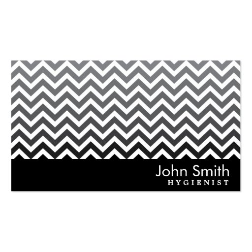 Black & White Chevron Hygienist Business Card (front side)
