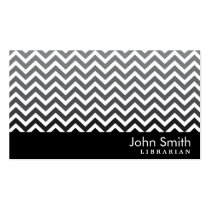 Black & White Chevron Librarian Business Card