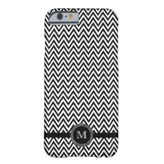 Black white chevron monogram iPhone 6 case