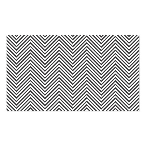 BLACK & WHITE CHEVRON PATTERN Business Card (front side)