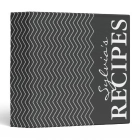 Black & white chevron pattern recipe binder book
