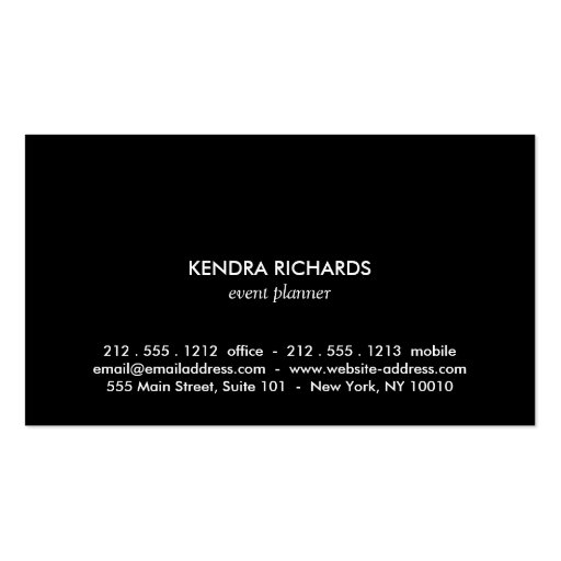 Black/White Chevron Pattern with Gold Name Logo Business Card Template (back side)